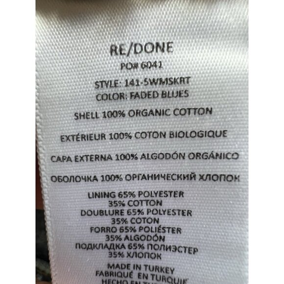 RE/DONE blue denim mini frayed edge cut-off skirt 28 festival western retro - Picture 8 of 12